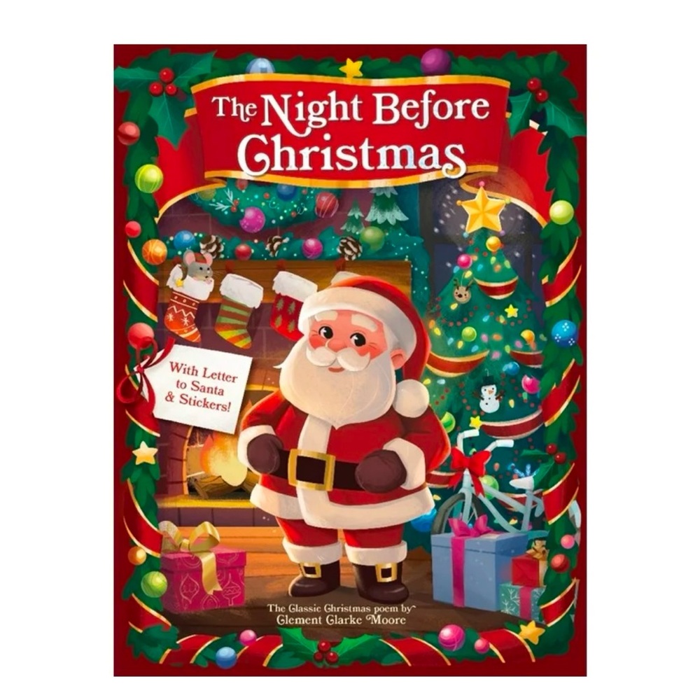 The Night Before Christmas Book - Festive Red Cover